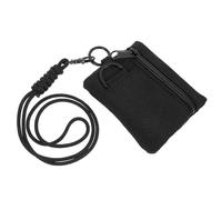 BESTonZON Bolso Colgante Multifuncional Pequeño para Auriculares Cartera con Cordón Tejido Nylon Oxford Resistente Color Negro Adecuado para Exteriores Deporte y Viaje 1 Pieza