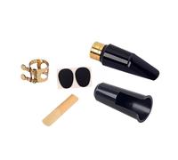 BESTonZON Boquilla De Saxofón Con Anillo De Cobre Set Completo Con Caña Almohadillas y Cojines Dorado y Negro