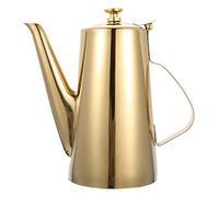 BESTonZON Botella Dispensadora de Aceite de Oliva Dispensador de Aceite de Acero Inoxidable Vertedor de Vinagrera de Aceite sin Goteo Y para Cocina Dorado 2L