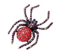 BESTonZON Broche de Araña Pedrería de Cristal Rojo Diseño Retro Vintage 1 Unidad Accesorio Elegante para Bodas Fiestas y Eventos Obsequios