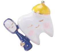BESTonZON Broche de Esmalte Estilo Adorable y Estético para Mujer Diseño de Diente Accesorio Fácil de Llevar Aleación Resistente para Promocionar Salud Bucal