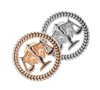 BESTonZON Broche de Solapa de Metal para Abogados y Jueces 2 Piezas en Dorado y Plateado Pin de Equilibrio de Justicia Accesorio Legal para Traje y Uniforme Profesional