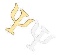 BESTonZON Broche de Solapa Letras Griegas Psicología, Aleación Duradera, Set 2 Piezas Dorado y Plateado, Mujer, Uso Diario y Eventos, Diseño Vintage Elegante