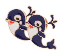 BESTonZON Broche para Ropa de Mujer 2 Piezas Diseño Animal Caprichoso de Ballena en Metal Duradero Cierres Seguros, Accesorio Kawaii para Bufandas, Cárdigans y Vestidos, Pin del Océano