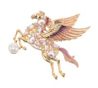 BESTonZON Broche Vintage de Caballo Alado con Gemas de Imitación Accesorio para Traje de Hombre y Vestido de Mujer Adorno Elegante para Bufanda y Broche de Fiesta Diseño Brillante y