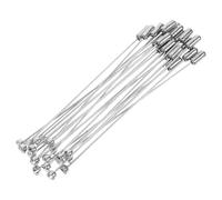 BESTonZON Broches de metal plateado con incrustación de diamantes, imperdibles de ojo largo con tope, 20 piezas de 95 mm para trajes, sombreros, bufandas y manualidades