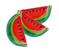 BESTonZON Broches De Sandía De Dibujos Animados, Pins Para Suéter y Vestido, Aleación Ligera, Clip Práctico Para Mujer, Accesorios De Moda Para Cárdigan y Bufanda, Set De 3 Piezas, Color Rojo y Verde