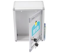 BESTonZON Buzón de Sugerencias Mural Pequeño de Aleación de Aluminio Cerradura Caja para Quejas y Correspondencia Buzón Público Seguro para Oficinas y Negocios