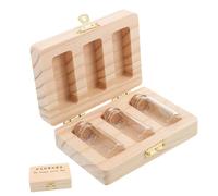 BESTonZON Caja de Almacenamiento de Recuerdos para Cabello Fetal y Dientes de Caja de Madera con Botellas para Conservar Souvenirs y Recuerdos de Niñez