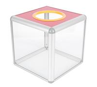 BESTonZON Caja de Lotería Transparente Mediana 25 CM Borde de Aluminio Urna Acrílica Cierre de Seguridad para Sorteos y Donaciones Oficinas Escuelas y Eventos Públicos