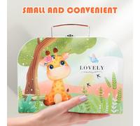 BESTonZON Caja Portátil Grande para Almacenamiento de Papelería y Juguetes Infantiles Maleta Decorativa de Cartón Diseño de Jirafa Organizador Compacto para Casa y Oficina 1 Unidad