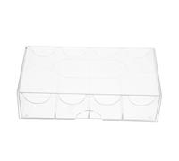 BESTonZON Caja Storage Box Game Box Poker Chips Organizador de póker Soporte para fichas de póquer doméstico Bandeja de fichas de póquer Accesorio de Chip el plastico Transparent