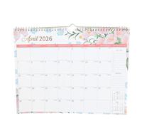 BESTonZON Calendario de Pared Grande 2026 Planificación Mensual y Diaria Papel Grueso Resistente Diseño Floral Artístico para Oficina y Hogar Agenda Anual Colgante para Organización
