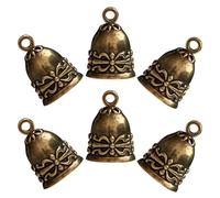 BESTonZON Campanas de Latón Vintage 6 Piezas Mini Cascabeles Artesanales para Bricolaje Colgantes Decorativos Sonido Melodioso Ideales para Joyas Campanillas de Viento y Decoración