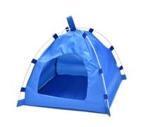 BESTonZON Carpa para Mascotas de Oxford Cama Plegable Desmontable con Varilla de Fibra Adecuada para Perros y Gatos Ligera para Viajes Azul