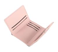 BESTonZON Cartera Triple Pequeña para Mujer con Lazo Negro de Piel Sintética, Monedero con 5 Ranuras para Tarjetas, Ventana para Foto y Compartimento para Billetes, Adecuado para Uso Diario