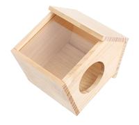 BESTonZON Casa de Madera para Hámsters con Plataforma Multifuncional para Alimentación y Agua Ventana Transparente para Observación Escondite Seguro y Cómoda Jaula para Pequeños Roedores