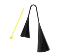BESTonZON cencerros para timbre doorbell Instrumento musical para clase door bell matracas de campana de vaca aula de cencerro cencerros dobles cencerros de metal De madera Black