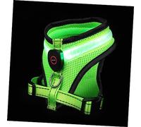 BESTonZON Chaleco Luminoso para Perros Recargable USB Luz Led Pulsador, Material Duradero y Cómodo, Tamaño m Verde, Ropa De Verano para Perros y Cachorros, Uso Seguro En Exteriores