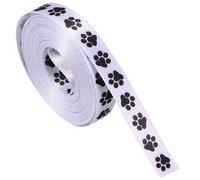 BESTonZON Cinta para Manualidades Estampado de Huellas de Perro 2 Rollos de Poliéster Negro 1 CM de Ancho 45 M por Rollo Adecuado para Envolver Regalos y Decoración Creativa