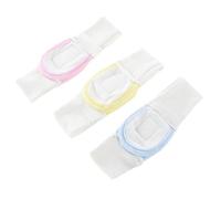 BESTonZON Cinta para Pañales de Ñiño Ajustable de Algodón 100% Suave y Elástica, Sujetadores Reutilizables en Azul, Amarillo y Rosa, Práctica Fijación Segura para Bebés, Pack de 3 Unidades