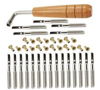 BESTonZON Clavos De Cuerda y Remaches Para Lira Profesional, Accesorios Para Arpa Lira, 20 Clavos, 20 Remaches y 1 Llave Para Ajuste, Piezas De Afinación y Reparación Para Instrumentos Musicales
