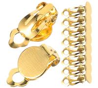 BESTonZON Clips para Pendientes de Clip Redondos 10 Mm, Convertidor de Pendientes sin Perforación, 20 Piezas Dorados, Material Flexible para Mujer, Joyería DIY y Obsequio Fácil de Usar