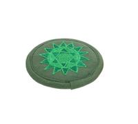 BESTonZON Cojín De Cuenco Budista Bordado a Mano Tapete Religioso Para Cuencos Sonoros Almohadilla Doble Capa 16 Cm Verde Accesorio Para Yoga y Decoración De