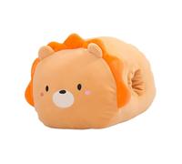 BESTonZON Cojín Multifuncional Calentador de Manos y Respaldo Almohada de Peluche Ligera para Oficina y Hogar Diseño de Dibujos Animados León para Lectura y Siestas