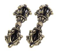 BESTonZON Colgante Ritual Tibetano de Latón 2 Piezas Amuleto Budista Vintage Diseño Antiguo Colgante Simbólico para Meditación y Uso como Llavero Joyería Tibetana Mística