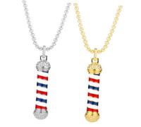 BESTonZON Collar Colgante Luz Giratoria para Hombre y Mujer, Lámpara de Barbería Metálica en 2 Piezas Dorada y Plateada, Accesorio Decorativo para Uso Diario y Eventos