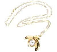 BESTonZON Collar Colgante Reloj de Bolsillo Escarabajo Vintage Pequeño Metal Mujer Uso Diario Estilo Retro Cadena Azul Verdoso