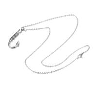BESTonZON Collar Conmemorativo de Acero Inoxidable en Forma de Anzuelo de Pesca para Cenizas, Almacenamiento Seguro y Diseño Único para Momento Memorial