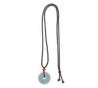BESTonZON Collar de Jade Azul Colgante Tallado Estilo Retro Gargantilla de Cuentas de Piedra Natural para Mujer Accesorio Espiritual Feng Shui para Ocasiones Formales y Casuales