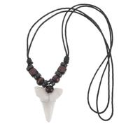 BESTonZON Collar de Tiburón para Hombre y Mujer Longitud Ajustable, Estilo Bohemio Vintage y Material de Resina y Madera para Aventuras de Surf y Salidas Playa