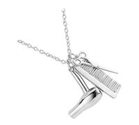BESTonZON Collar Mujer de Aleación con Colgante de Tijeras y Peine, Cadena de Clavícula Segura y Amigable Piel, Accesorio Chic para Estilistas en Cualquier Ocasión
