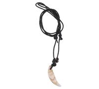 BESTonZON Collar Tribal Ajustable para Hombre Colgante de Diente Falso Acrílico Color Concha Gargantilla Étnica Artesanal y Joyería para Dientes Postizos Estilo Vintage para Uso Diario y