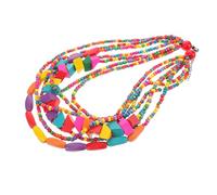 BESTonZON Collar Vintage Estilo Boho de Cuentas de Madera Multicolor Hecho a Mano para Mujeres Africanas en Ocasiones Obsequios y Fiestas, Diseño Étnico y Llamativo