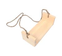 BESTonZON Columpio de Madera para Bebés Pequeño Asiento Macramé Beige para Fotografía de Recién Nacidos Accesorio Versátil para Sesiones de Fotos y Decoración Infantil