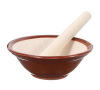 BESTonZON Comida Para Bebé 1Pc De Tazón Traje Japonés Herramientas Conjunto Ajo Pugging Olla De Cerámica Pastilla Triturador De Condimento Mortero Condimento De Tazón De Mortero De Cerámica