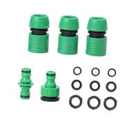 BESTonZON Conjunto de Conectores Rápidos de Plástico para Manguera de Jardín Resistente y Extensible con Junta de Acoplamiento para Grifo Color Verde para Riego y Lavado