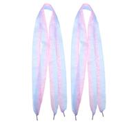 BESTonZON Cordones Anchos de Organza Degradados para Zapatos Deportivos y Casuales 4 CM de Ancho Planos Color Rosa y Azul Paquete de 4 Piezas de 12 Metros Cordones para Zapatillas de