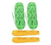 BESTonZON Cordones Encerados para Patines de Hockey sobre Hielo Resistentes y Anticongelantes 2 Pares Verde y Naranja Largos y Duraderos para Deportes de Invierno y Patinaje Artístico