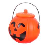 BESTonZON Cubo de Calabaza Naranja para Halloween Tapa, Porta Dulces de Pp para Almacenar Snacks y Envolver Regalos en Celebraciones Infantiles