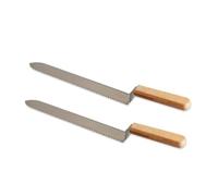 BESTonZON Cuchillo Z Acero Inoxidable con Dentado para Destapar Colmenas Herramienta Manual Apicultura con Mango de Madera Resistente para Cortar Panales y de Abejas