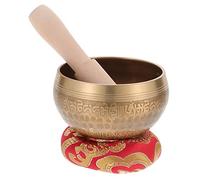 BESTonZON Cuenco Budista De Sonido Para Meditación Con Varilla De Madera y Arandela Para Yoga y Relajación