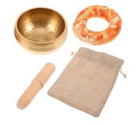 BESTonZON Cuenco De Canto De Nepal De Cobre 8 Cm Palo, Almohadilla y Bolsa De Tela De Yute Para Meditación, Yoga y Prácticas Espirituales, Cuenco Tibetano Manual Para Relajación y Oración