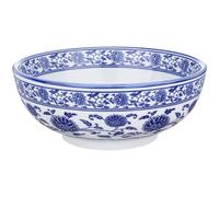 BESTonZON Cuenco de cerámica para sopa de fideos asiáticos, color azul, 10,28 cm, estilo chino, para sopas, tallarines, sopa de fideos, ensalada