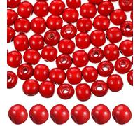 BESTonZON Cuentas de Madera Redondas Agujero Grande 12 MM 200 Piezas Sueltas para Manualidades Elaboración de Joyería y Macramé Accesorios para Hacer Pendientes y Decoración Artesanal