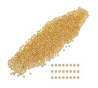 BESTonZON Cuentas Separadoras Redondas de Plástico Dorado 14K de 4 MM 2000 Unidades para Pulseras y Collares Cuentas Espaciadoras Lisas para Bisutería y Manualidades DIY